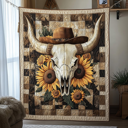 Western Bull Skull Quilted Blanket GFTOHD3317