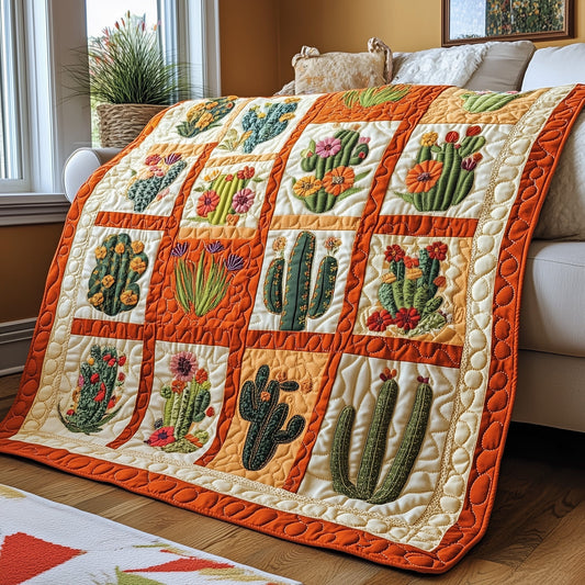 Blooming Cactus Haven Quilted Blanket GFTOTP4171
