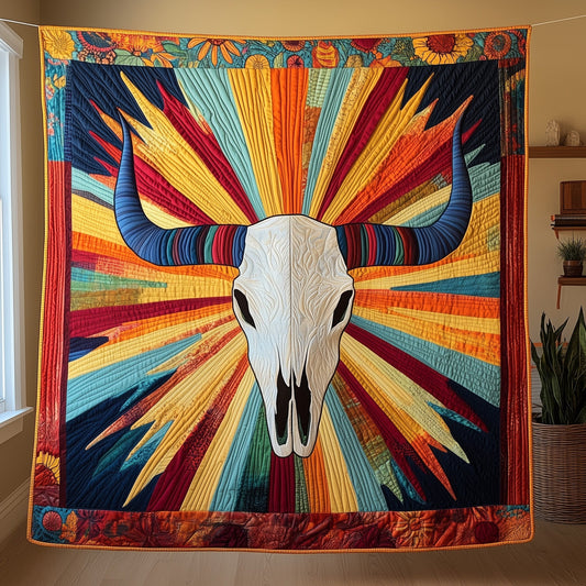 Bull Skull Quilted Blanket GFTOHD3346