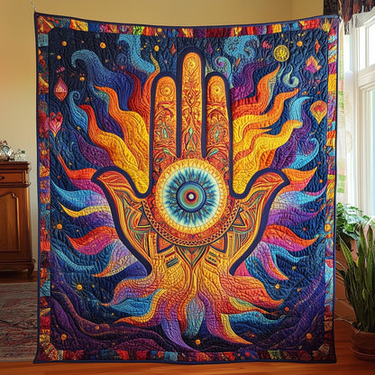 Jewish The Hamsa Quilted Blanket GFTOHD3386
