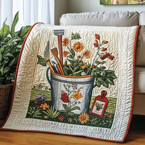 Vintage Gardening Quilted Blanket GFTOTP4152