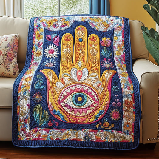 Jewish The Hamsa Quilted Blanket GFTOHD3382