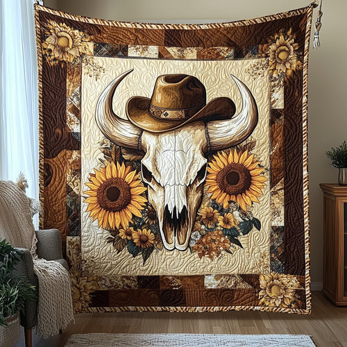 Bull Skull Quilted Blanket GFTOHD3342