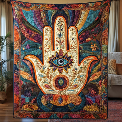 The Cosmic Hamsa Quilted Blanket GFTOHD3360