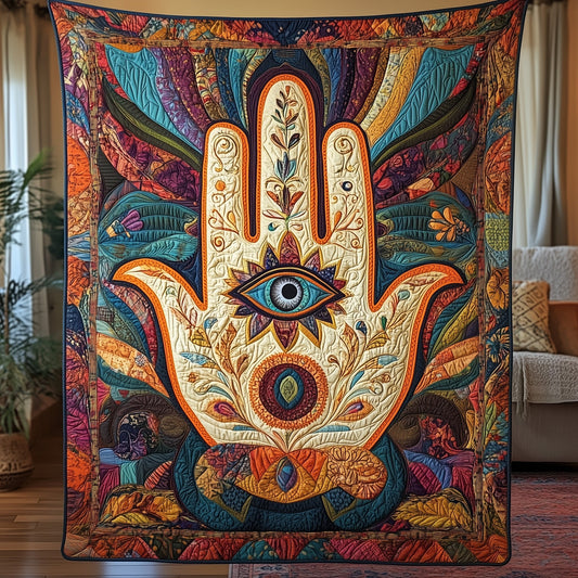 The Cosmic Hamsa Quilted Blanket GFTOHD3360