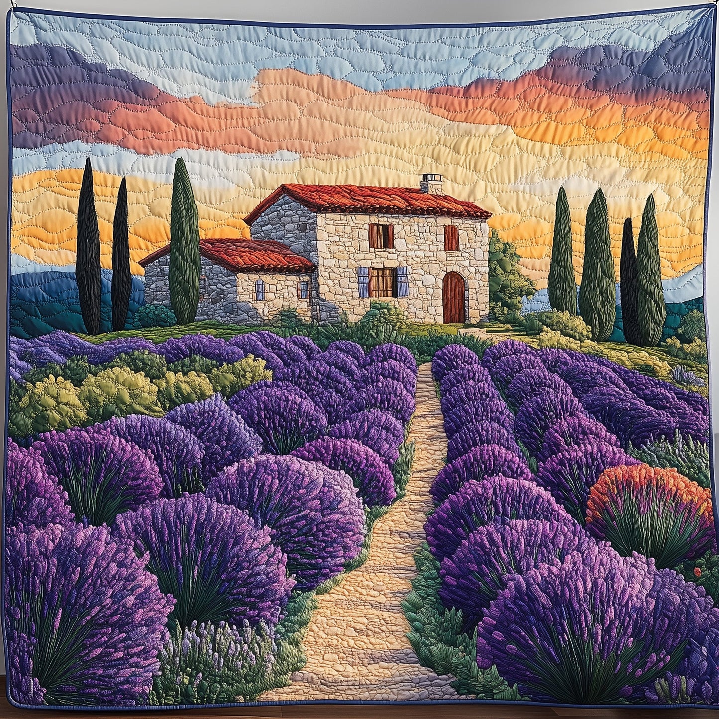 Lavender Field Quilted Blanket GFTOAB3430