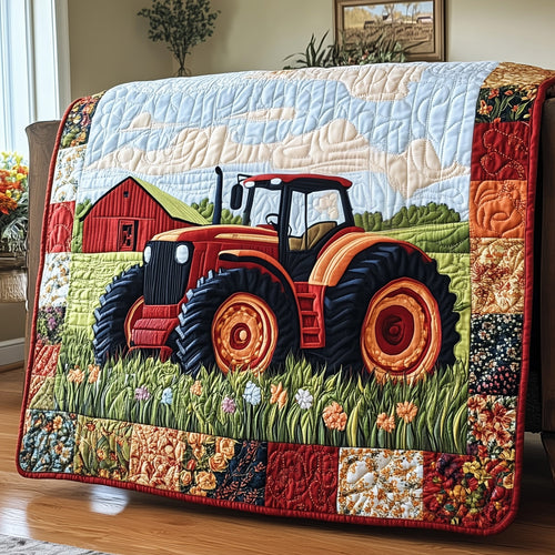 Farmhouse Tractor Quilted Blanket GFTOTP4156
