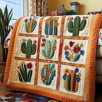 Blooming Cactus Haven Quilted Blanket GFTOTP4172