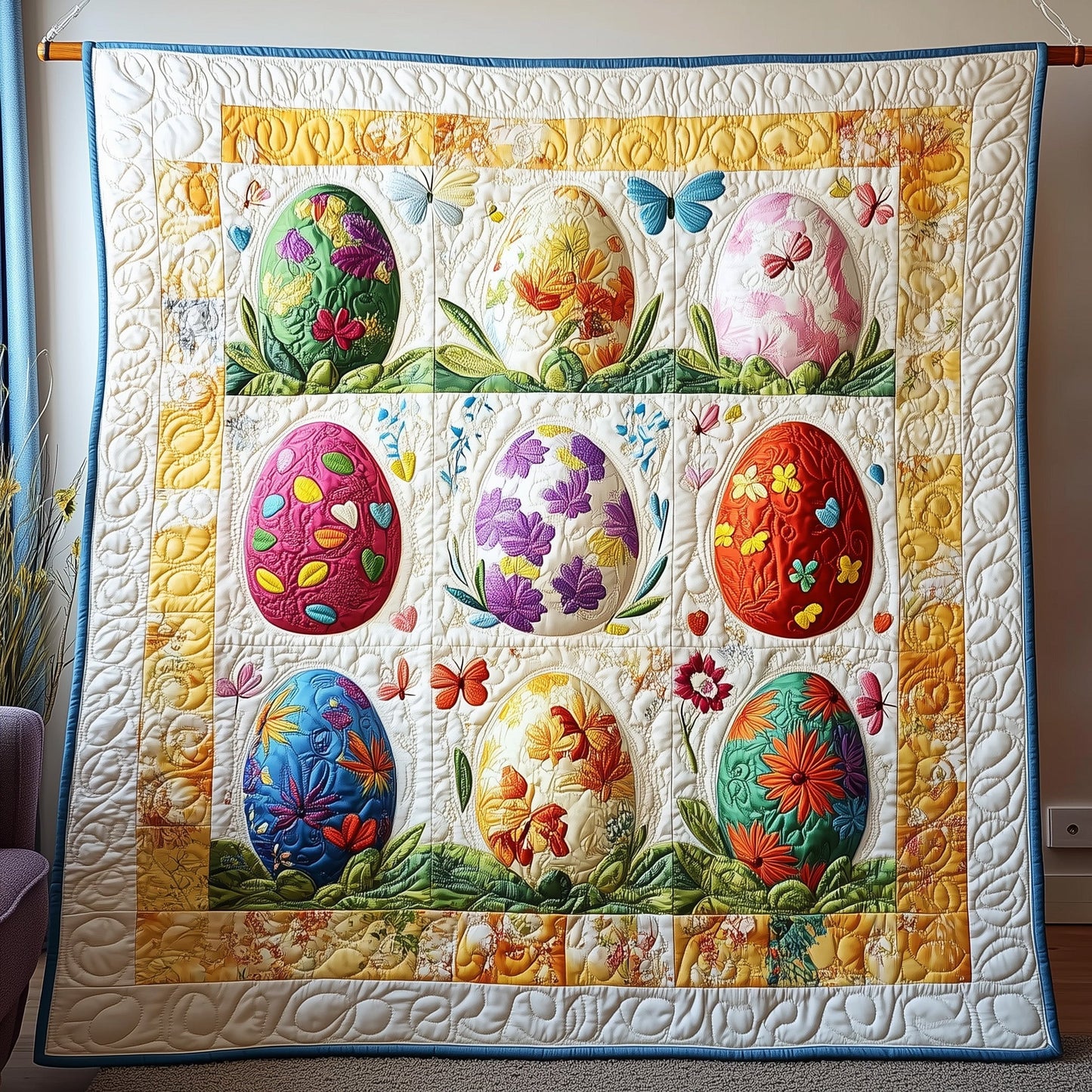 Egg Hunt Extravaganza Quilted Blanket GFTOAB3407