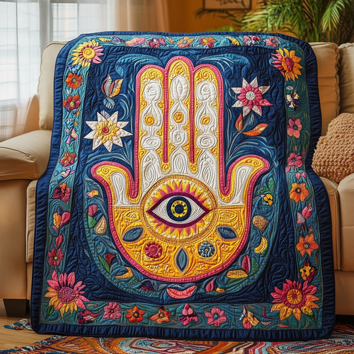 Jewish The Hamsa Quilted Blanket GFTOHD3384
