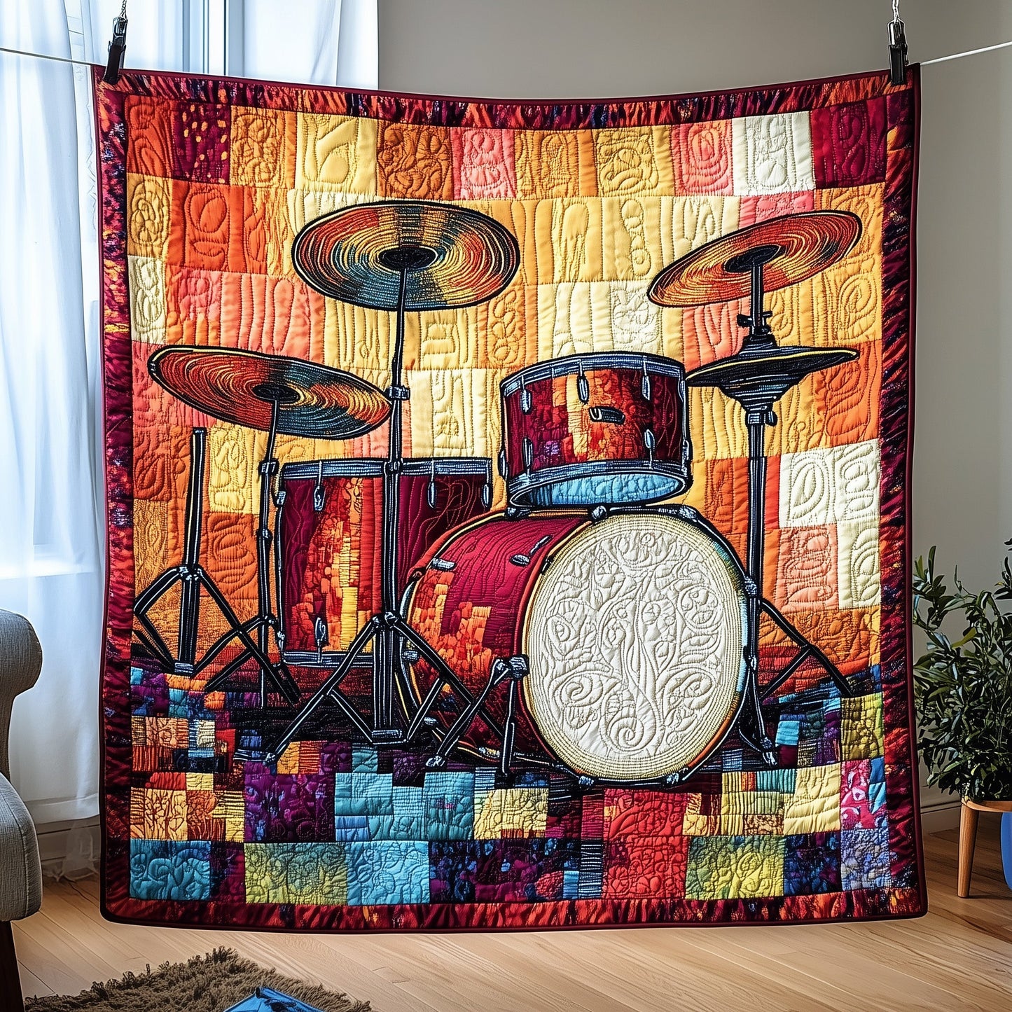 Sunshine Drum Set Quilted Blanket GFTOTP4235
