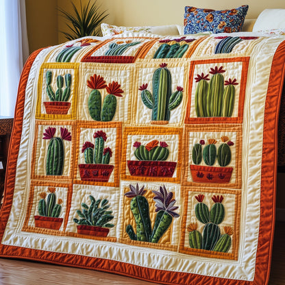 Blooming Cactus Haven Quilted Blanket GFTOTP4170