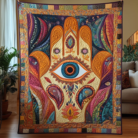 Jewish The Hamsa Quilted Blanket GFTOHD3387
