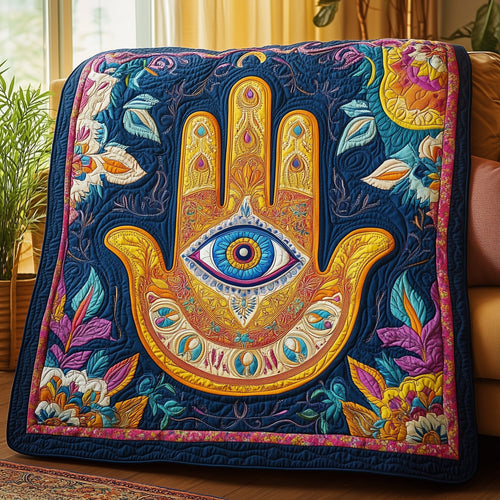 Jewish The Hamsa Quilted Blanket GFTOHD3383