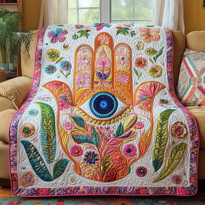 Jewish The Hamsa Quilted Blanket GFTOHD3381
