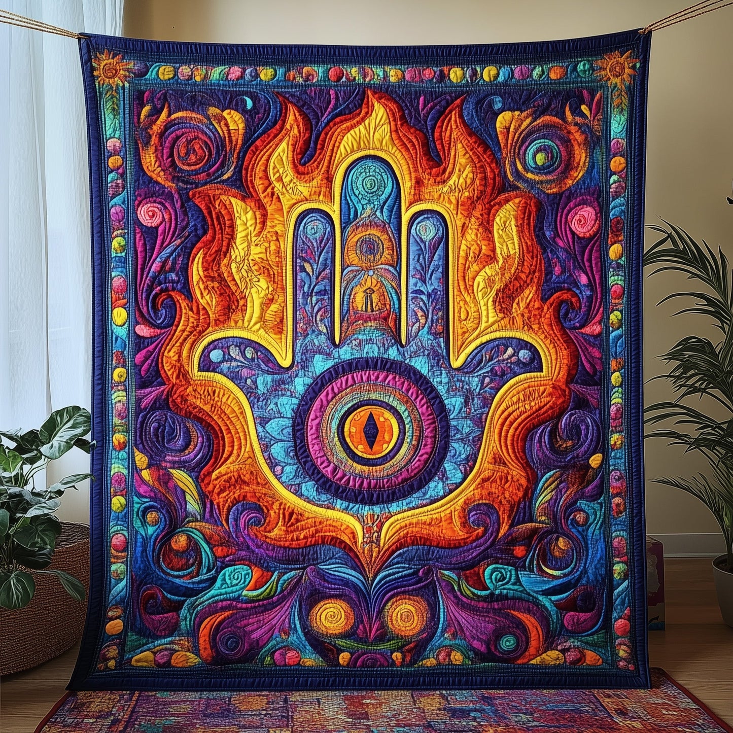 Celestial Hamsa Quilted Blanket GFTOHD3357
