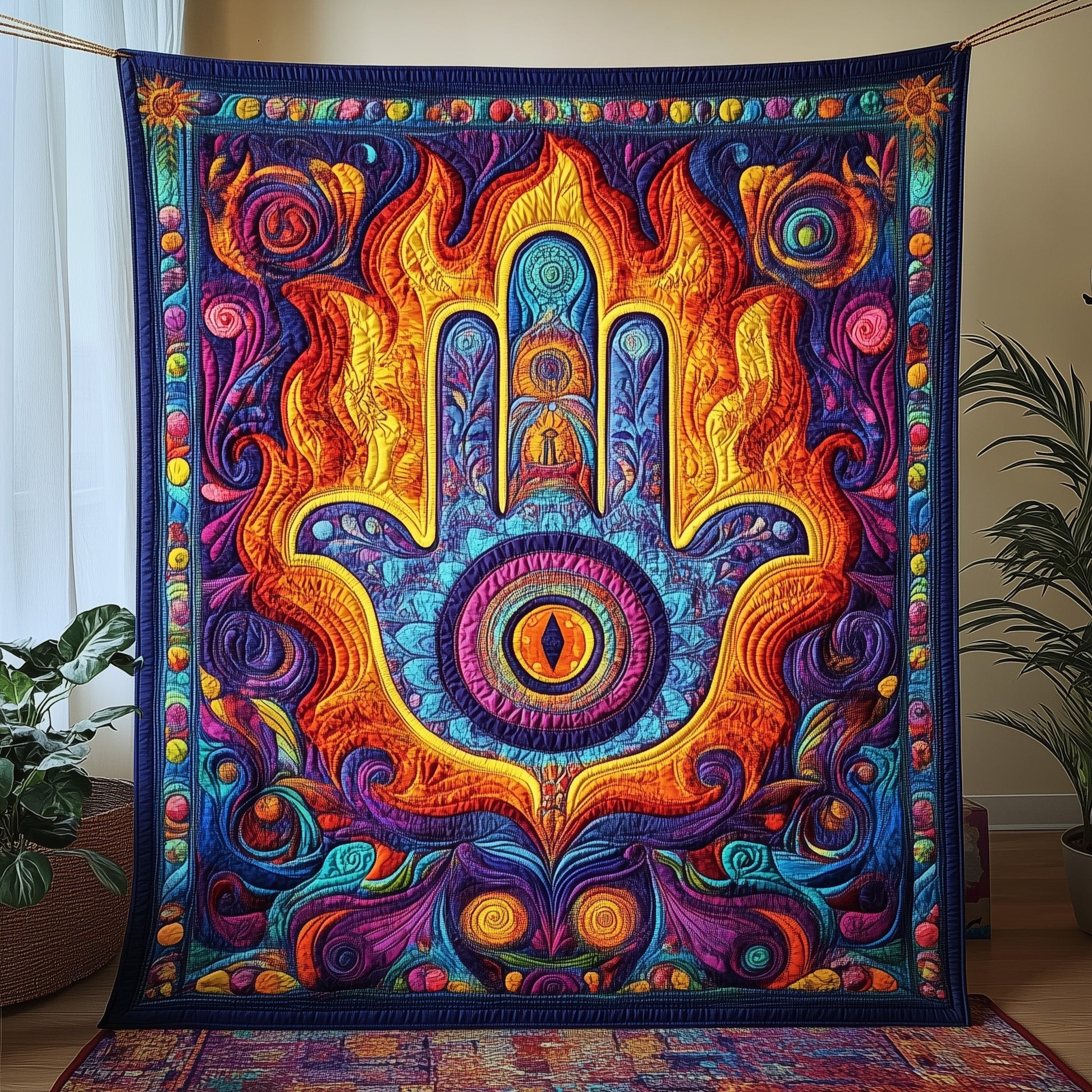 Celestial Hamsa Quilted Blanket GFTOHD3357
