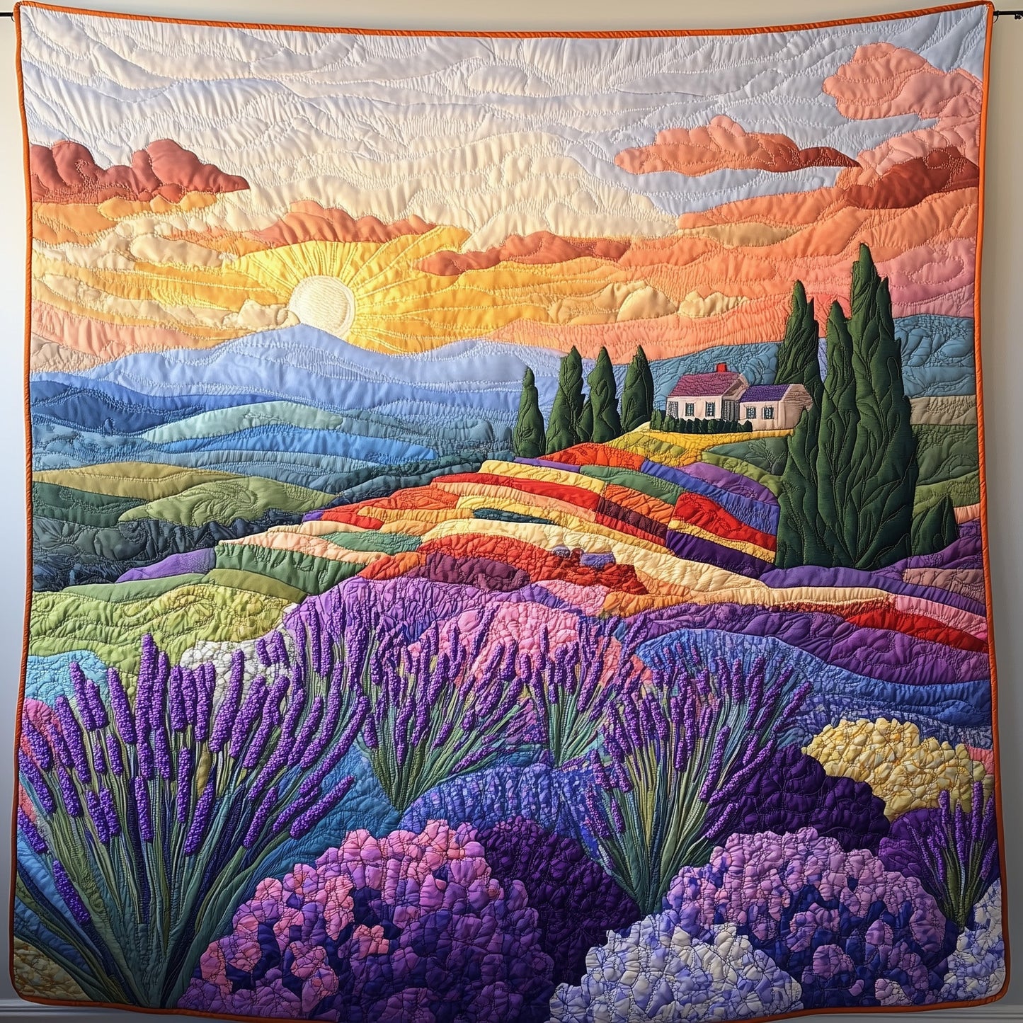 Lavender Field Quilted Blanket GFTOAB3429