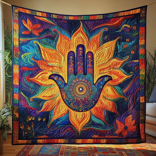 Sacred Hamsa Quilted Blanket GFTOHD3356