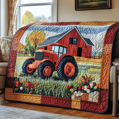 Farmhouse Tractor Quilted Blanket GFTOTP4157