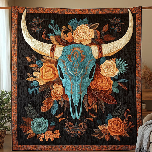 Boho Bull Skull Quilted Blanket GFTOHD3322