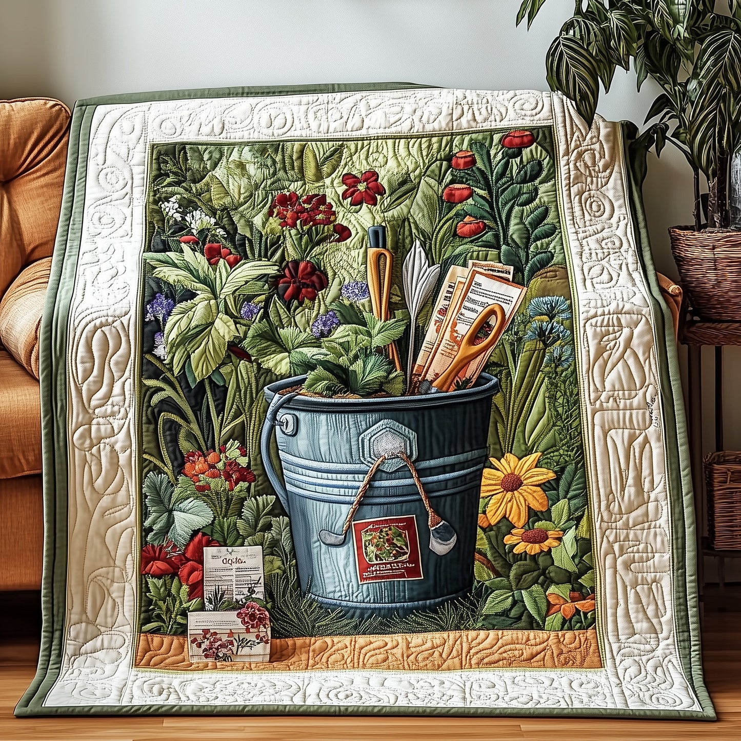 Vintage Gardening Quilted Blanket GFTOTP4151