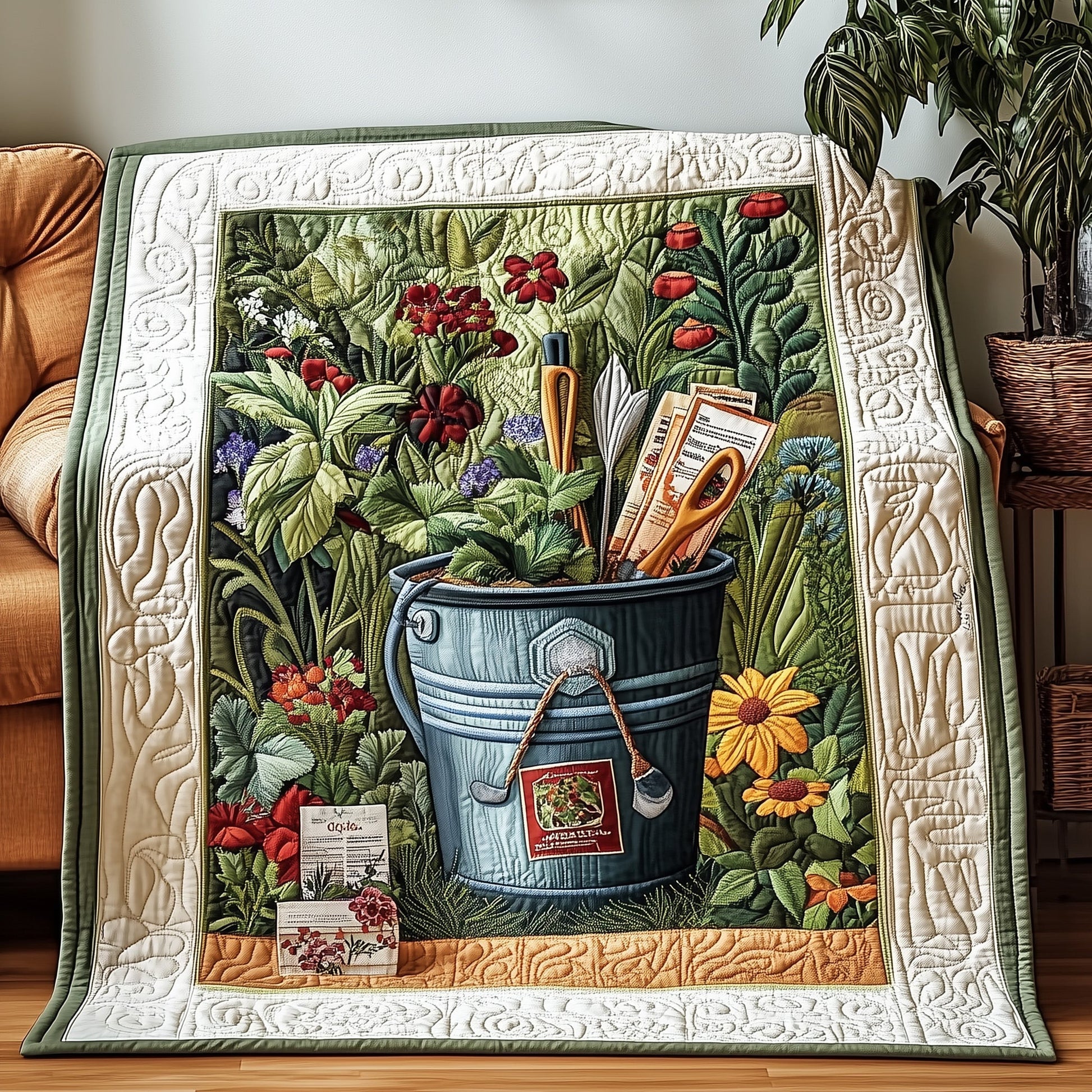 Vintage Gardening Quilted Blanket GFTOTP4151