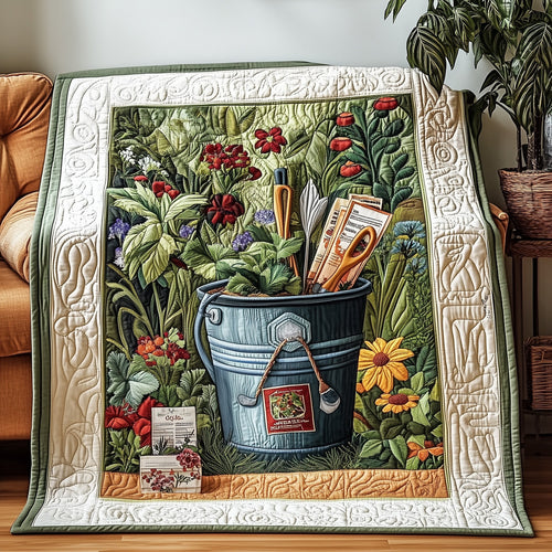 Vintage Gardening Quilted Blanket GFTOTP4151