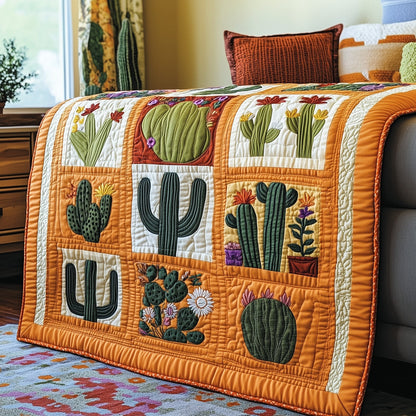 Blooming Cactus Haven Quilted Blanket GFTOTP4169