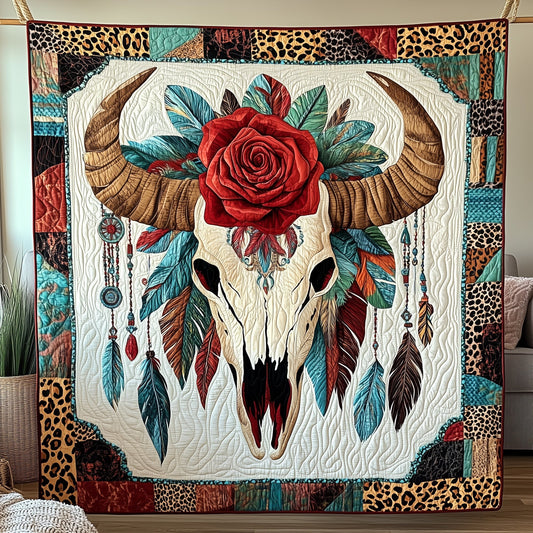 Bull Skull Quilted Blanket GFTOHD3343