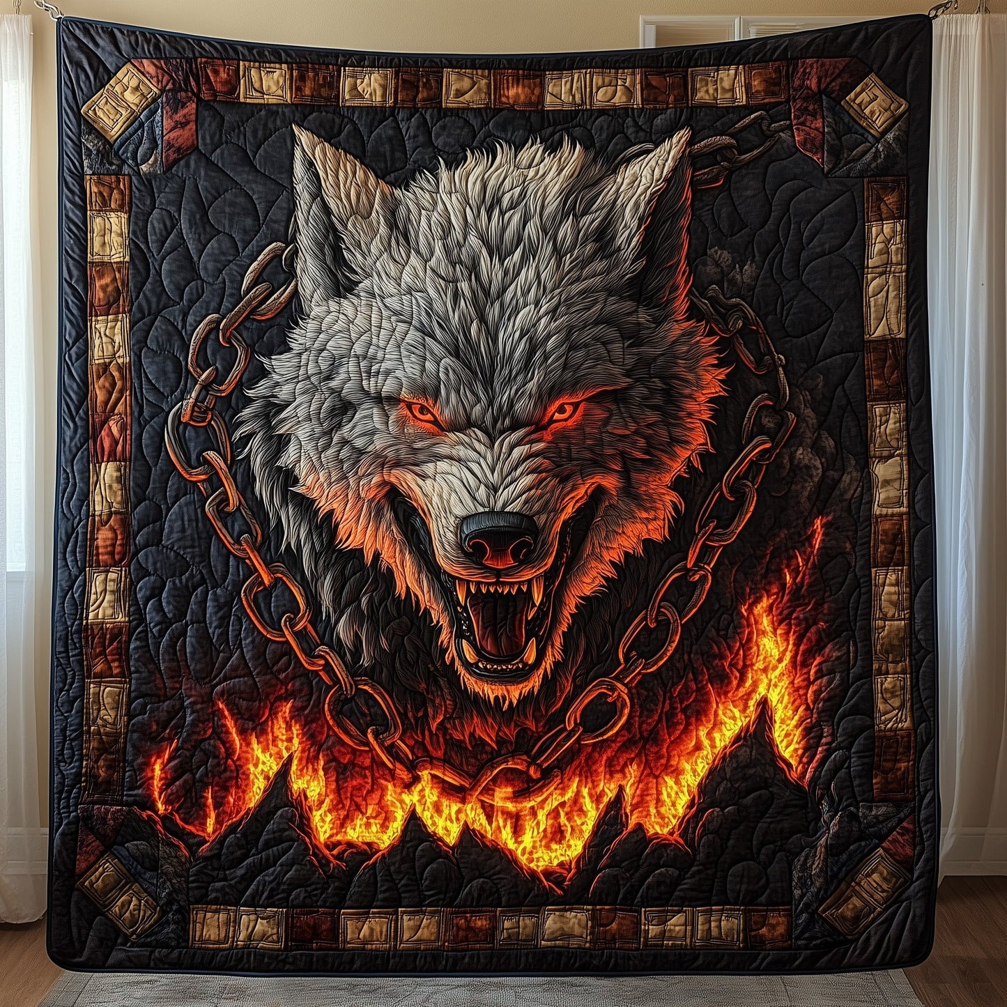 Chained Fenrir Awakens Quilted Blanket GFTOHD3369