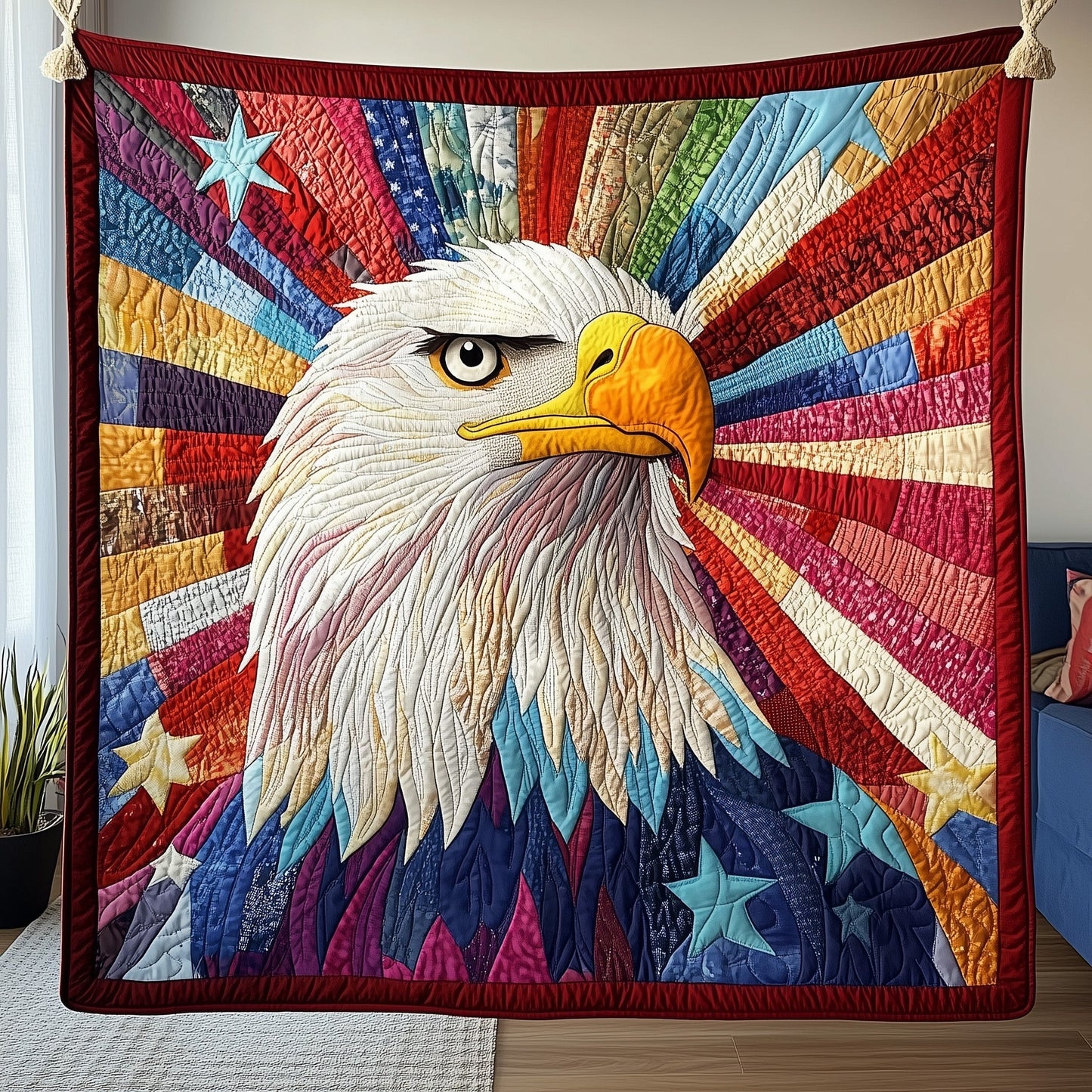 Patriotic Eagle Quilted Blanket GFTOHD3000