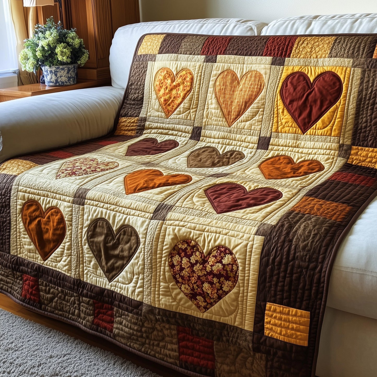 Vintage Heart Quilted Blanket GFTOTP3865