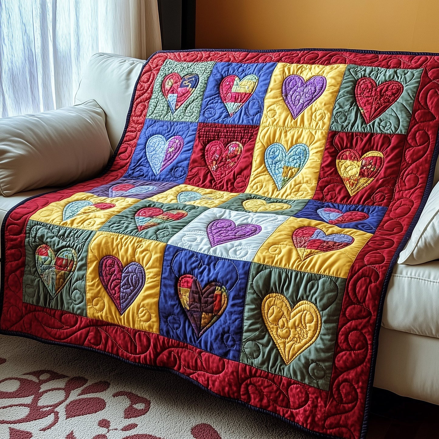 Vintage Heart Quilted Blanket GFTOTP3864