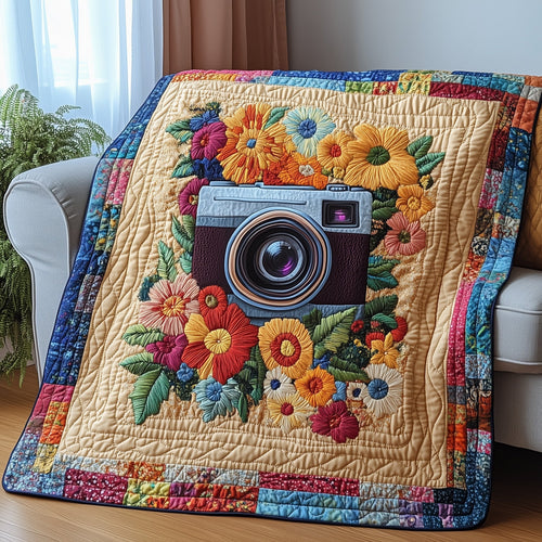 Vintage Camera Quilted Blanket GFTONL2904
