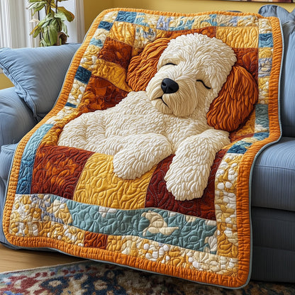 Sleeping Goldendoodle Quilted Blanket GFTOAB3351