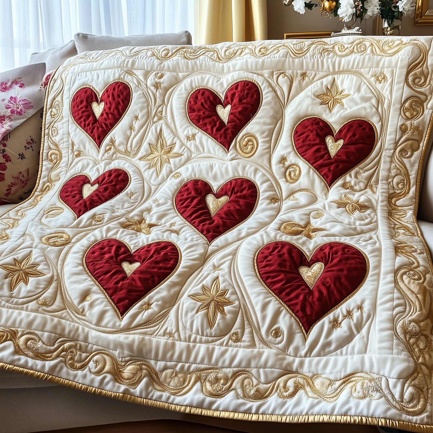 Blooming Heart Quilted Blanket GFTOTP3891