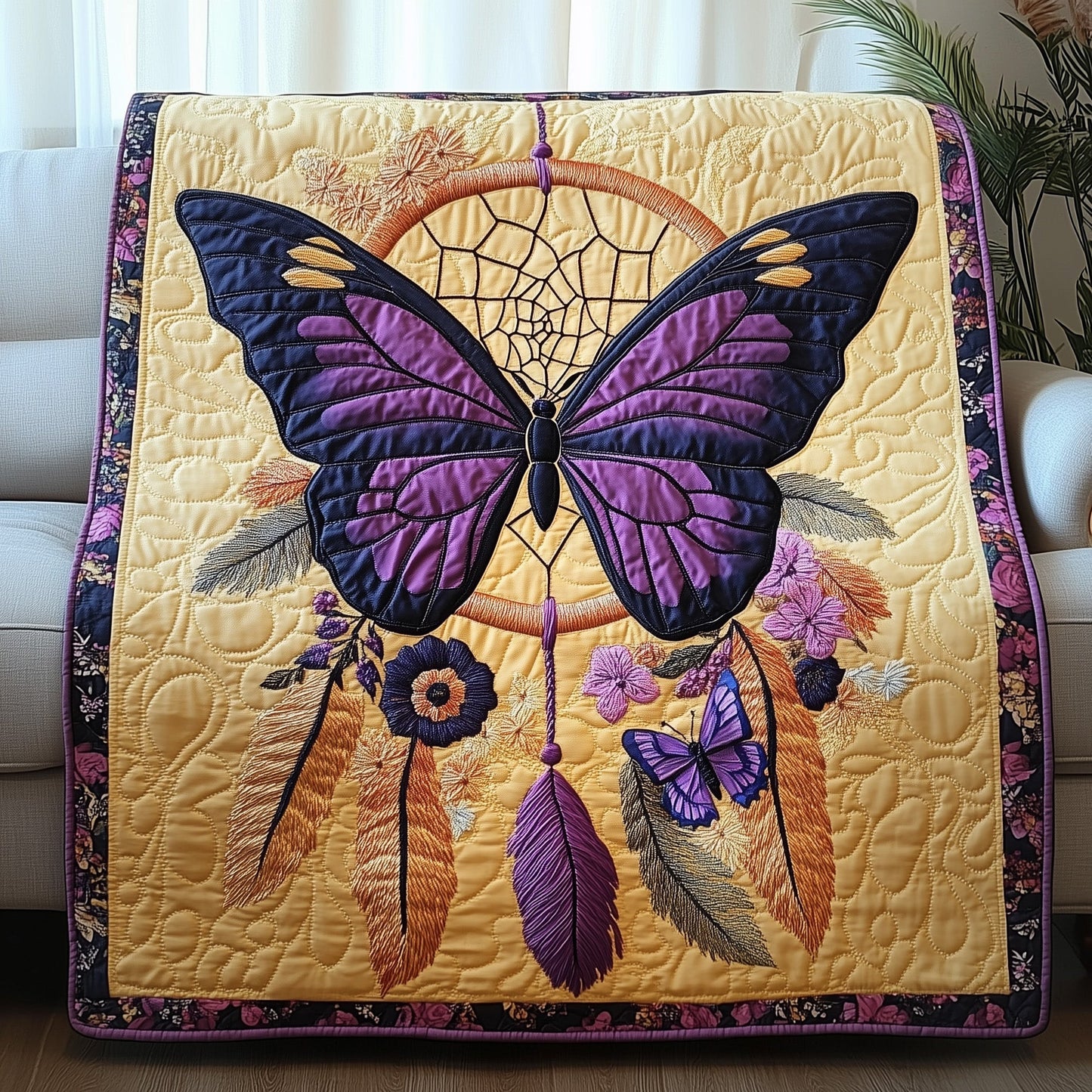Butterfly Dreamcatcher Quilted Blanket GFTOTP4100
