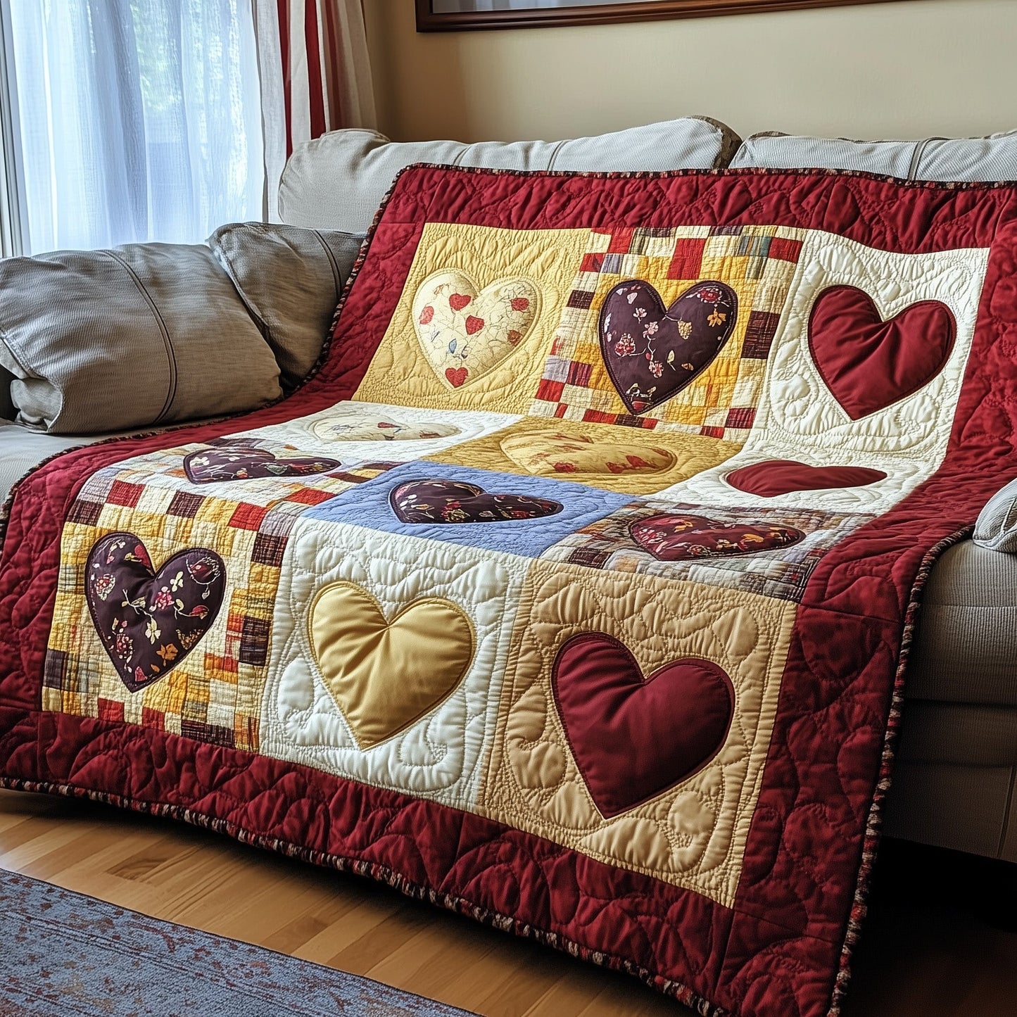 Vintage Heart Quilted Blanket GFTOTP3870