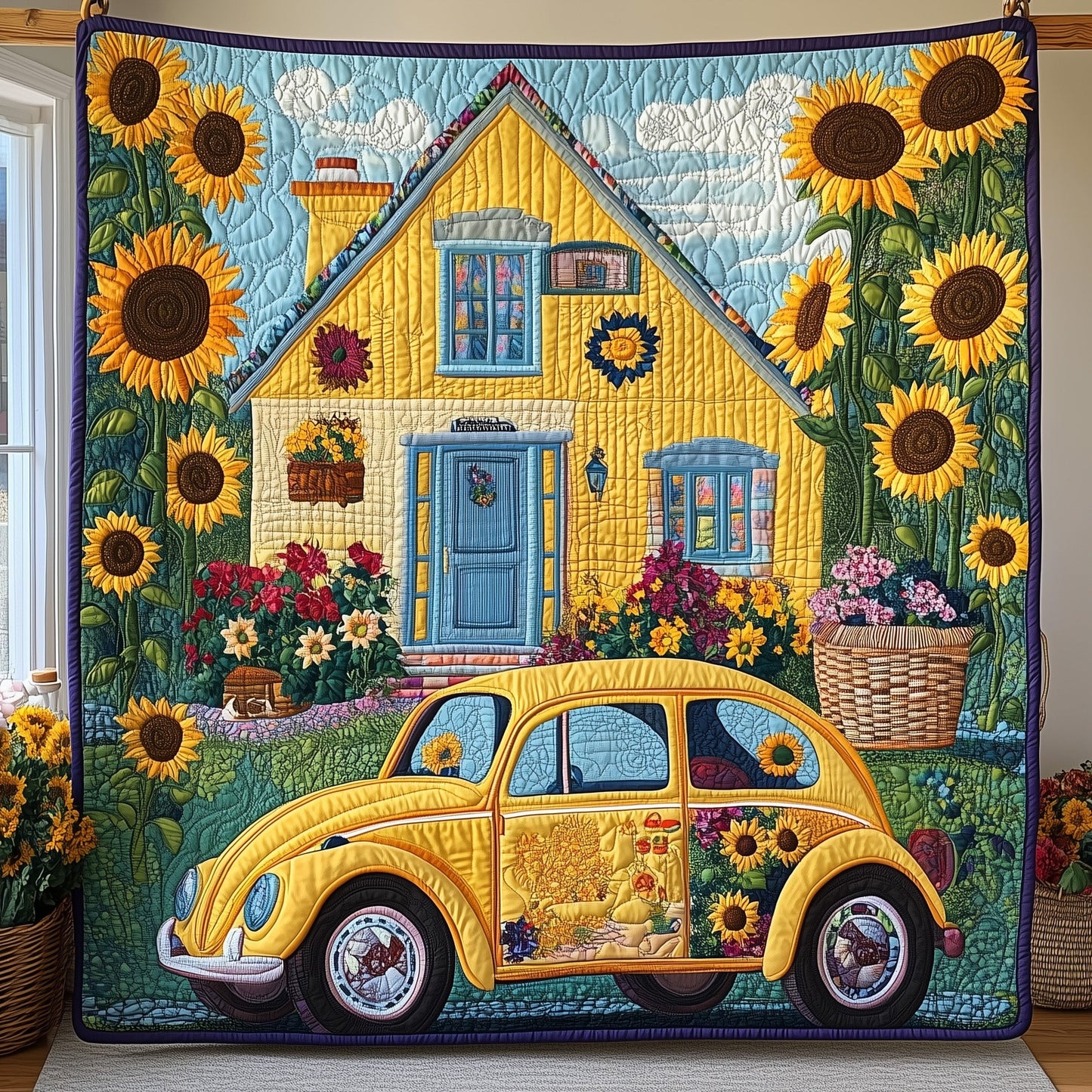 Golden Glow Garden Quilted Blanket GFTOHD3142