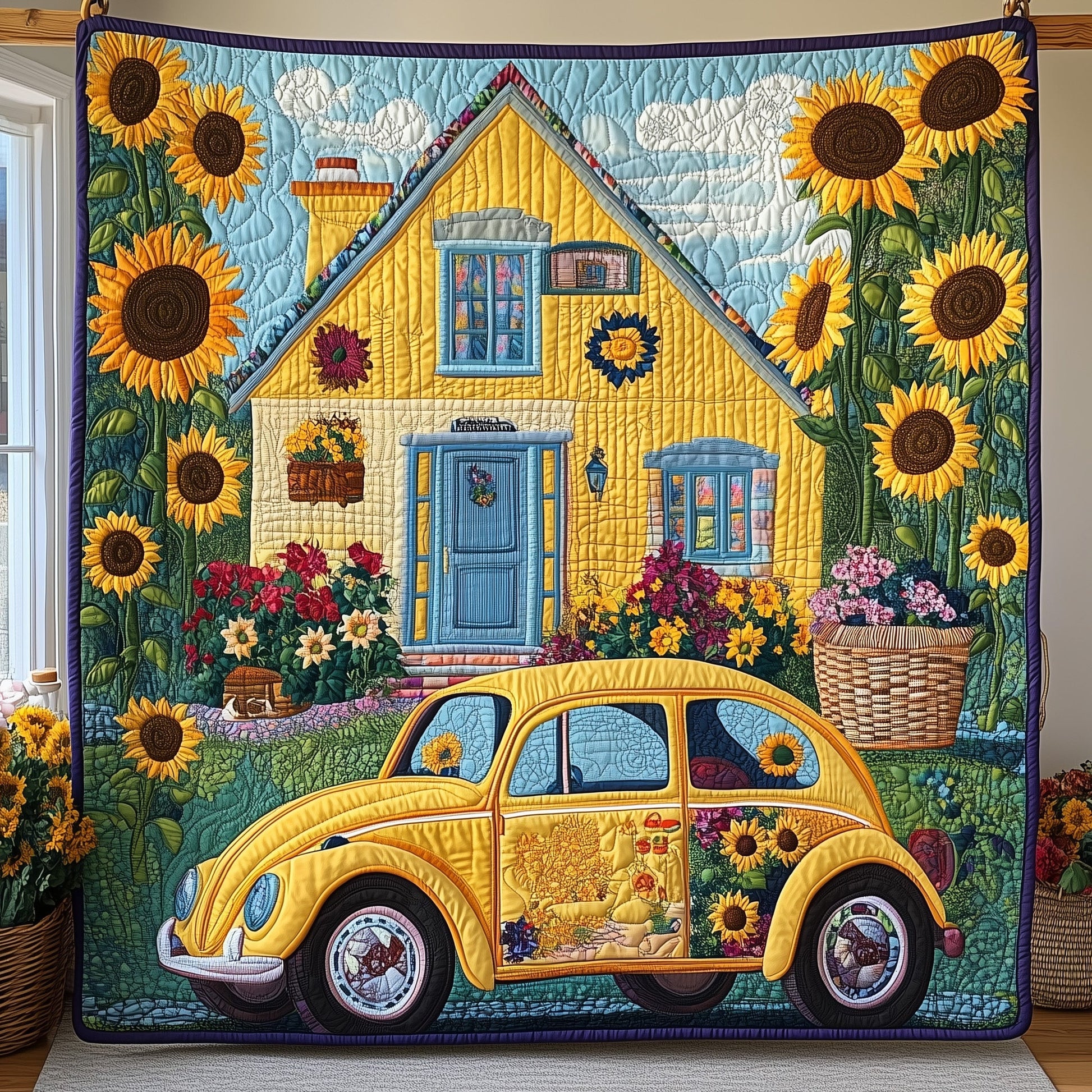 Golden Glow Garden Quilted Blanket GFTOHD3142