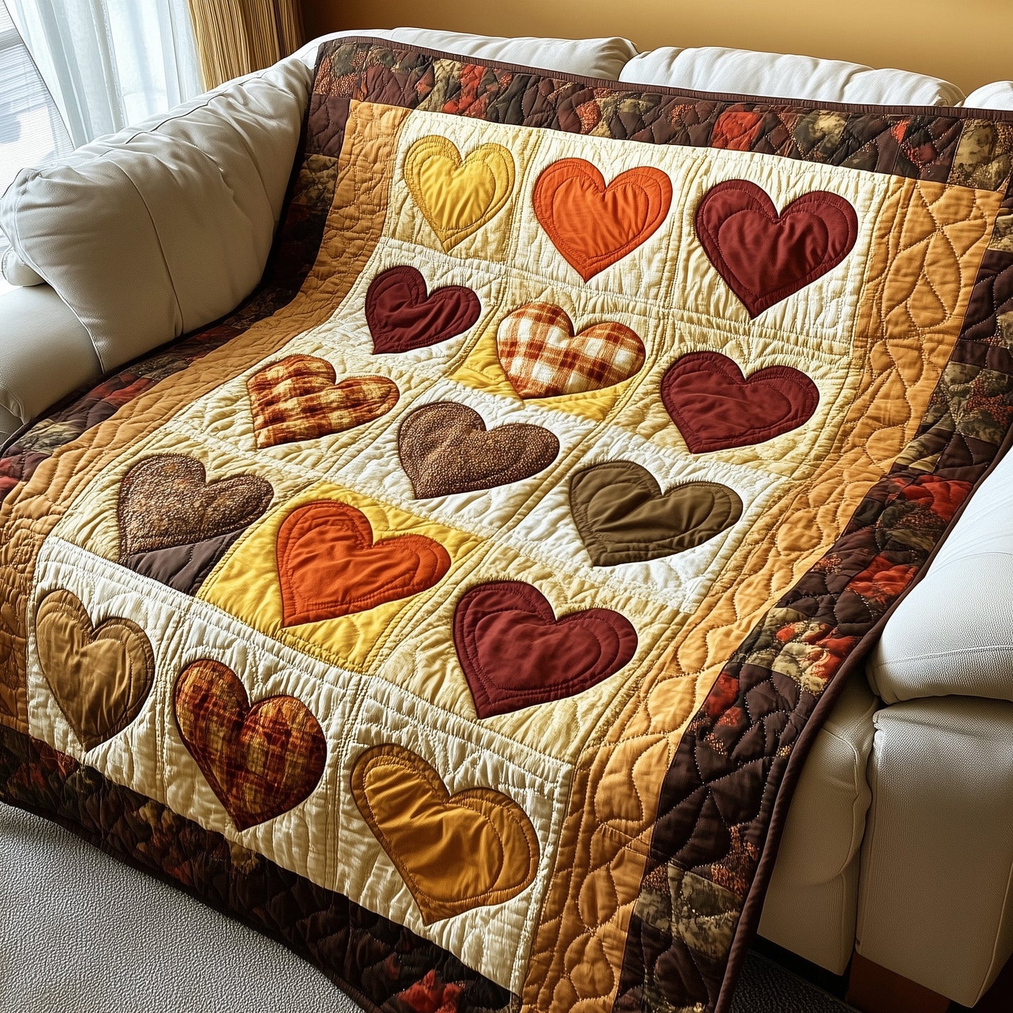 Vintage Heart Quilted Blanket GFTOTP3868