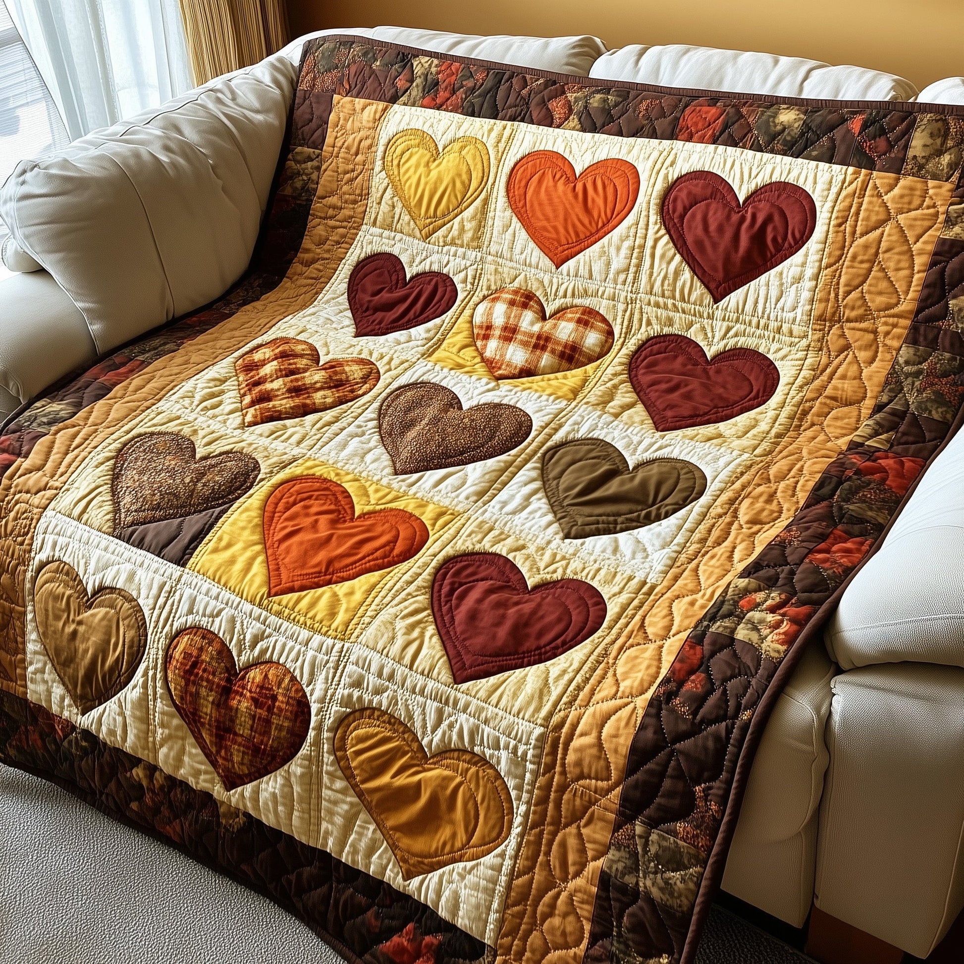 Vintage Heart Quilted Blanket GFTOTP3868