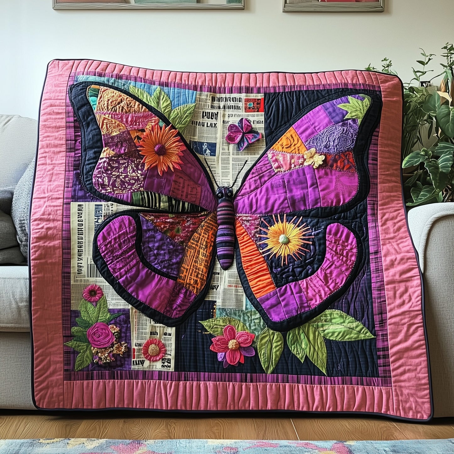 Blossoming Butterfly Quilted Blanket GFTOTP3972