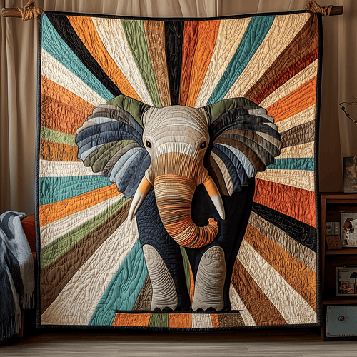 Elephant In Sunshine Quilted Blanket GFTOAB2997