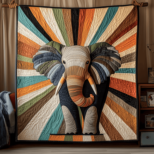Elephant In Sunshine Quilted Blanket GFTOAB2997