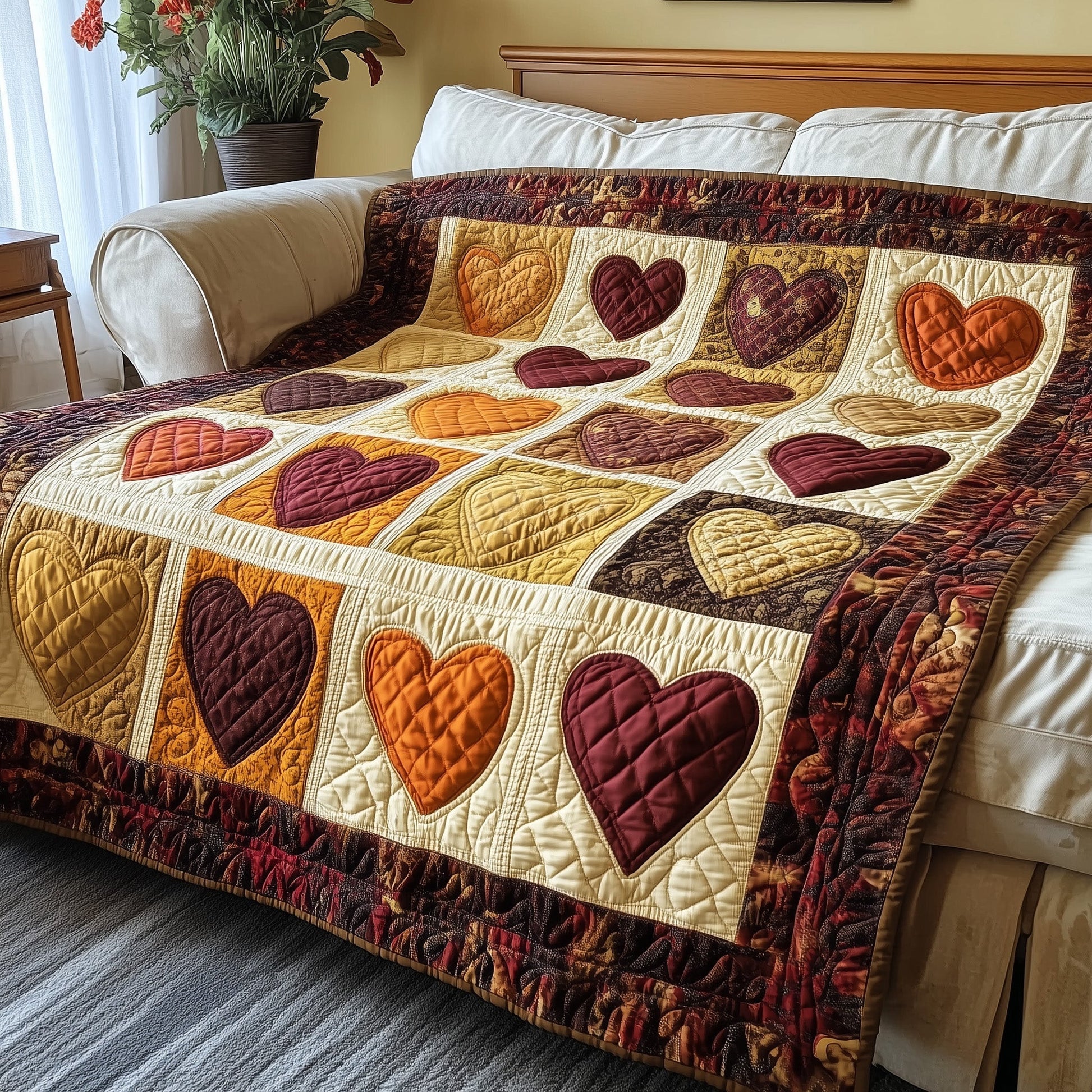 Vintage Heart Quilted Blanket GFTOTP3881