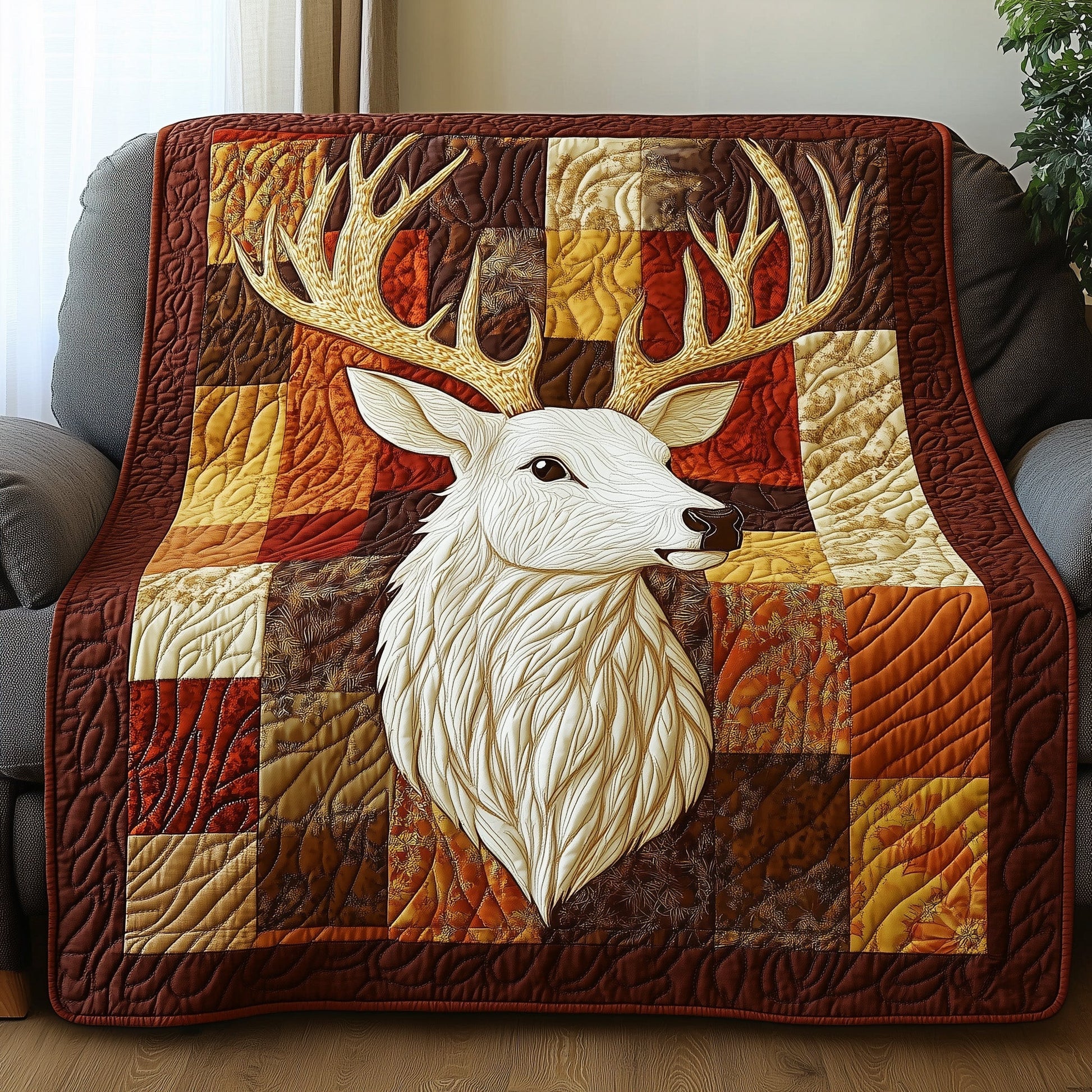 Antlers of Gold Quilted Blanket GFTOTP3809