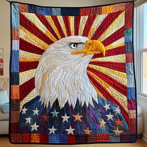 Patriotic Eagle Quilted Blanket GFTOHD3001