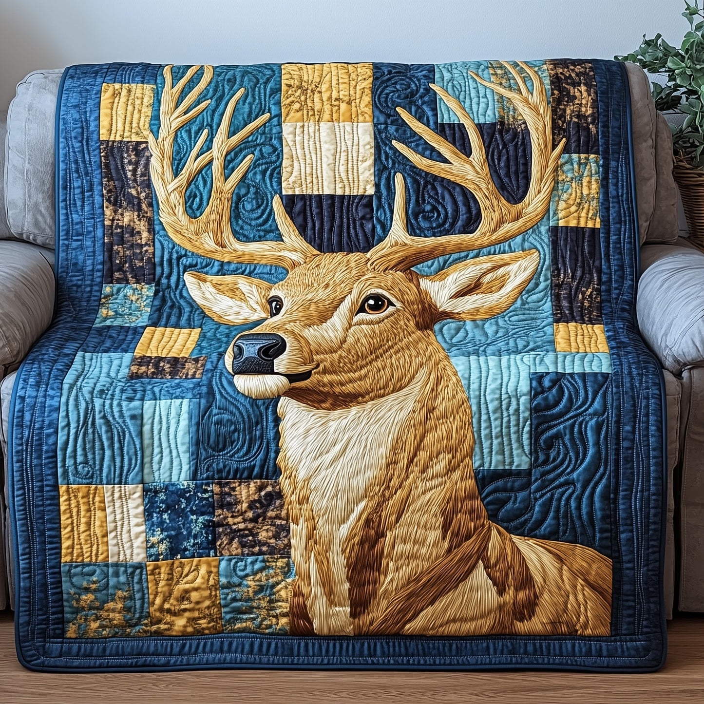 Antlers of Gold Quilted Blanket GFTOTP3807